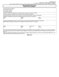 Form PTO/AIA/02 Substitute Statement in Lieu of an Oath or Declaration for Utility or Design Patent Application (35 U.s.c. 115(D) and 37 Cfr 1.64) (English/Spanish), Page 3