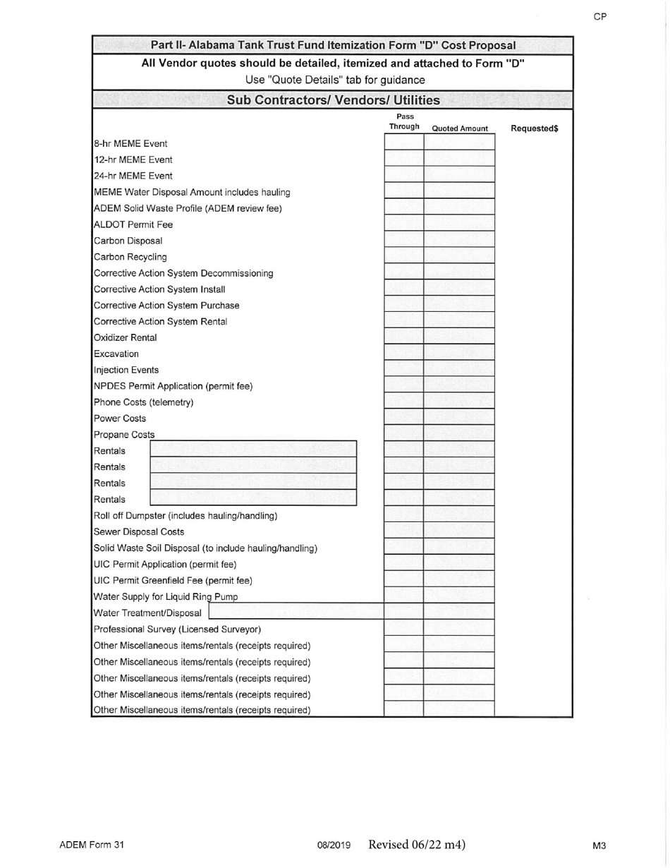 ADEM Form 31 Download Printable PDF or Fill Online Alabama Tank Trust