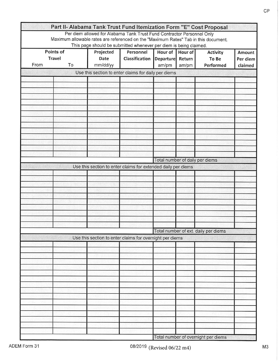 ADEM Form 31 Download Printable PDF or Fill Online Alabama Tank Trust