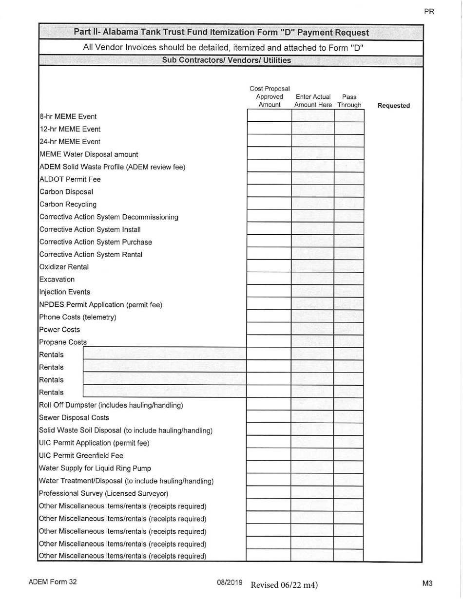 ADEM Form 32 Download Printable PDF or Fill Online Alabama Tank Trust