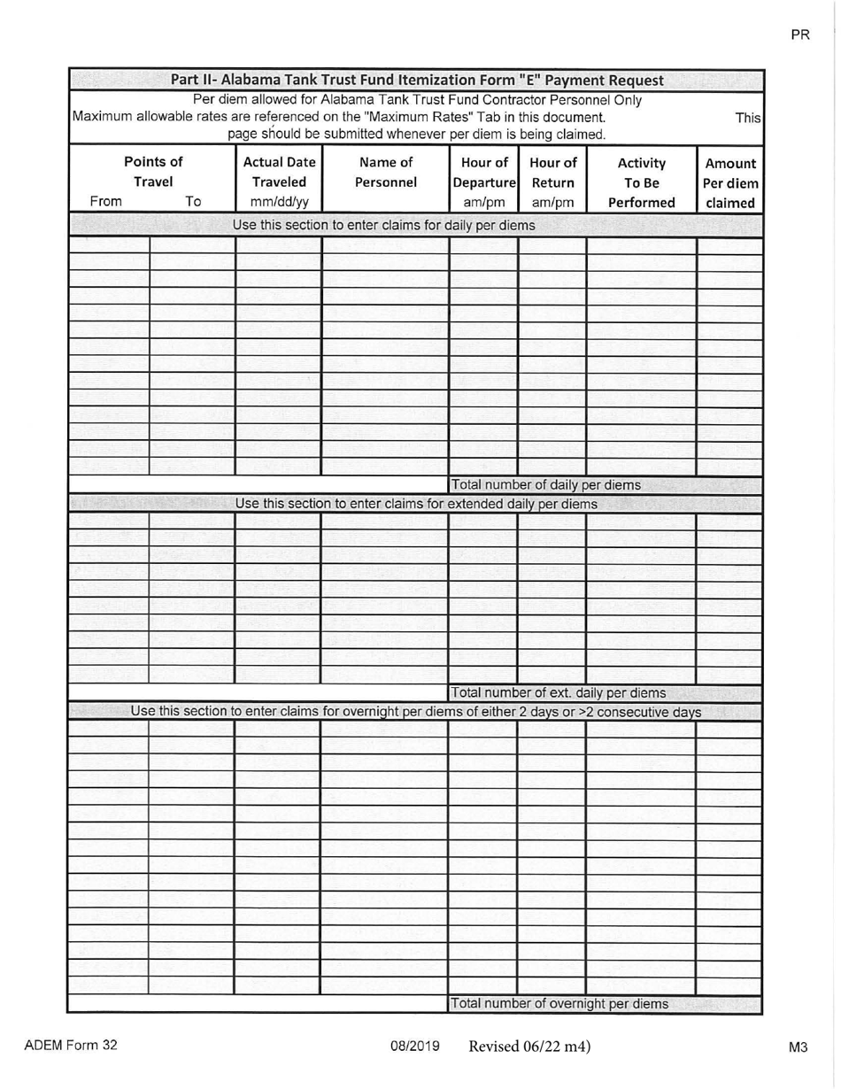 ADEM Form 32 Alabama Tank Trust Fund Payment Request - Alabama, Page 14