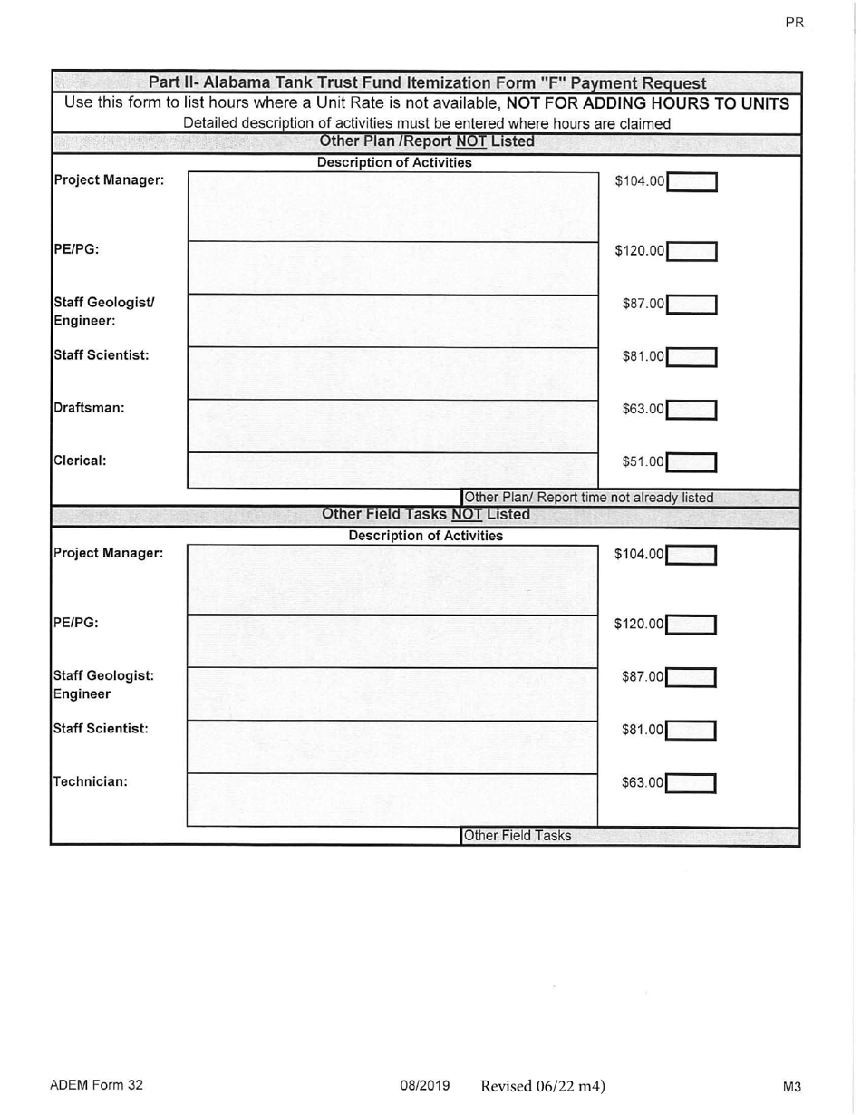 ADEM Form 32 Alabama Tank Trust Fund Payment Request - Alabama, Page 15