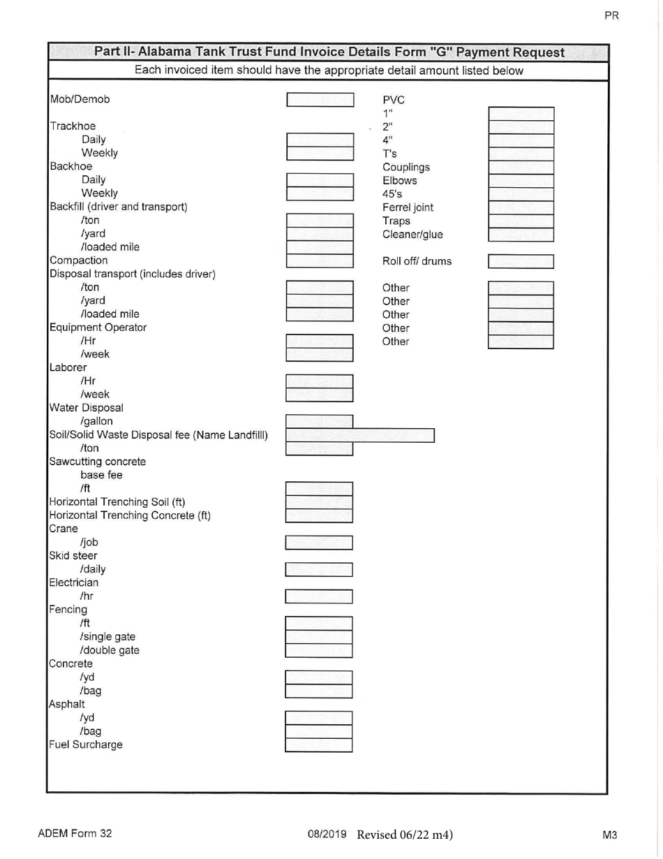 ADEM Form 32 Alabama Tank Trust Fund Payment Request - Alabama, Page 18