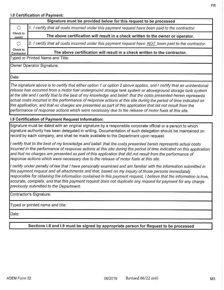 ADEM Form 32 Alabama Tank Trust Fund Payment Request - Alabama, Page 4