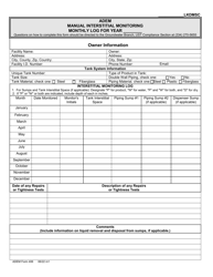 Document preview: ADEM Form 406 Manual Interstitial Monitoring Monthly Log - Alabama