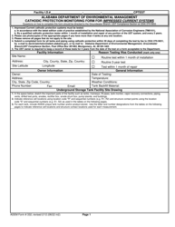 ADEM Form 332 Cathodic Protection Monitoring Form for Impressed Current Systems - Alabama, Page 2
