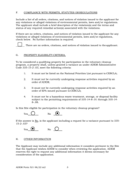 ADEM Form 521 Application to Participate - Voluntary Cleanup Program - Alabama, Page 3