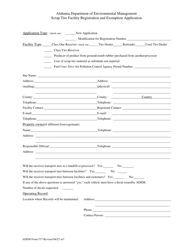 ADEM Form 537 Scrap Tire Facility Registration and Exemption Application - Alabama, Page 2