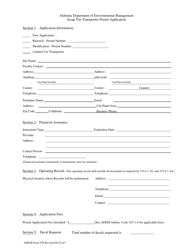 ADEM Form 538 Scrap Tire Transporter Permit Application - Alabama, Page 2