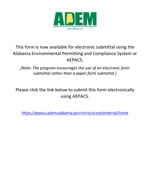 ADEM Form 540 Scrap Tire Processor Permit Application - Alabama