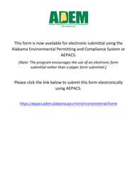 ADEM Form 540 Scrap Tire Processor Permit Application - Alabama