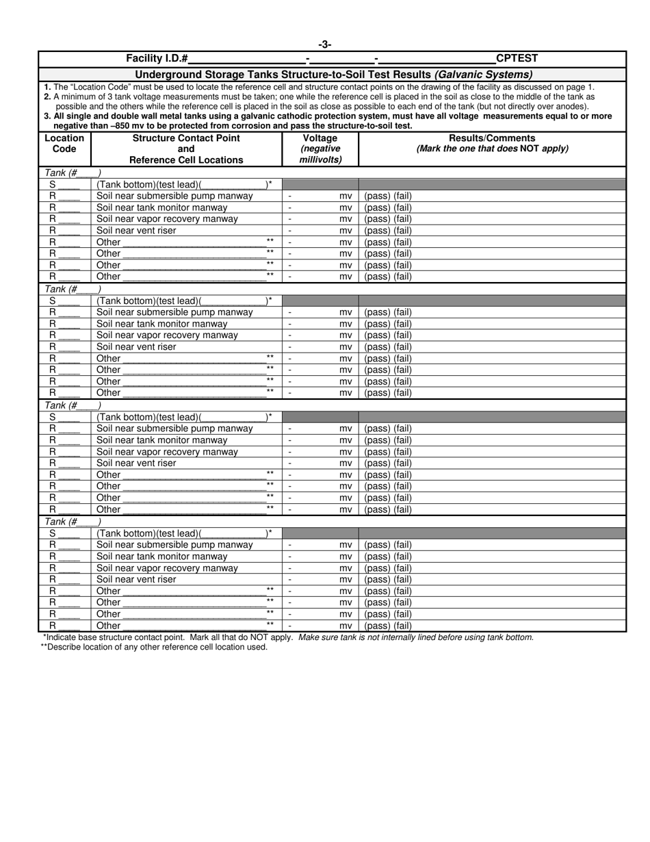 ADEM Form 545 Cathodic Protection Monitoring Form for Galvanic Systems - Alabama, Page 4