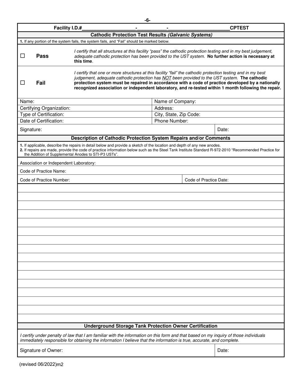 ADEM Form 545 Cathodic Protection Monitoring Form for Galvanic Systems - Alabama, Page 7