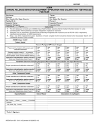 ADEM Form 561 Annual Release Detection Equipment Operation and Calibration Testing Log - Alabama, Page 2