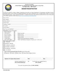 Document preview: Form 25D-6 Bidder Registration - Alaska