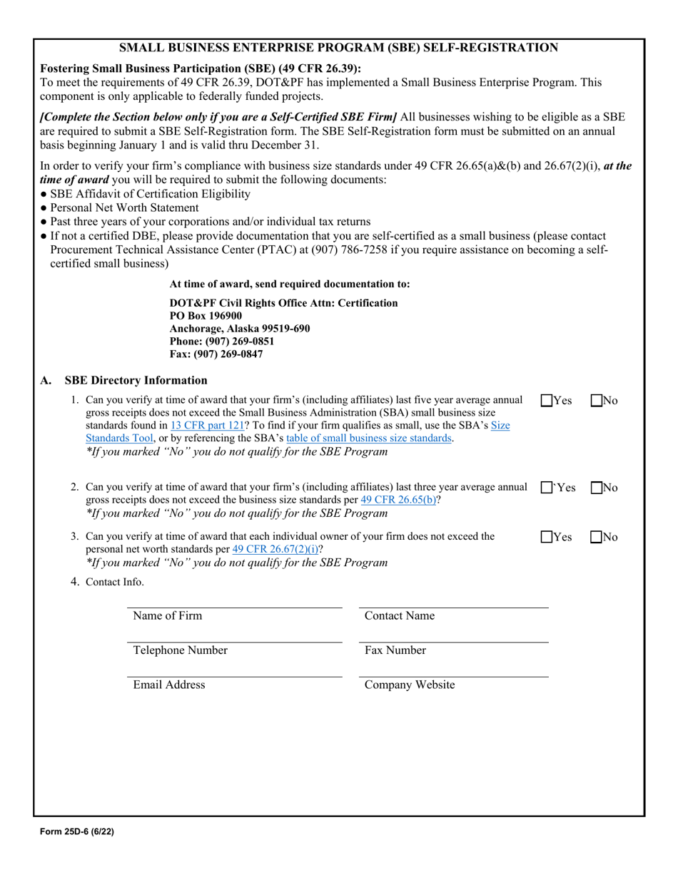 Form 25D-6 Bidder Registration - Alaska, Page 2