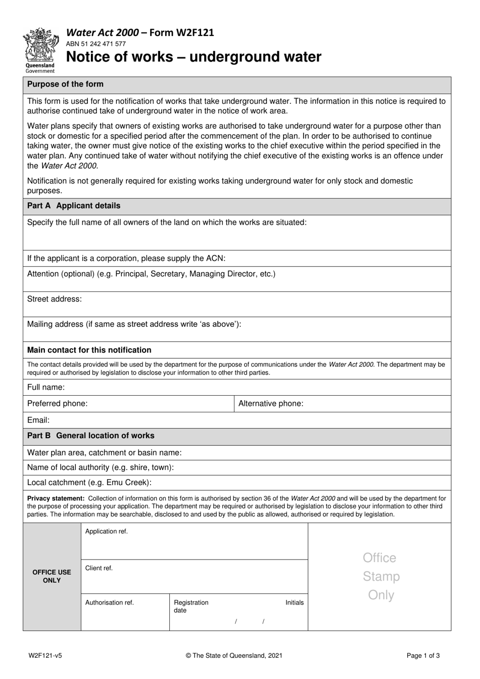 Form W2F121 - Fill Out, Sign Online and Download Fillable PDF