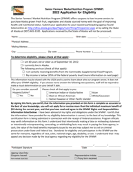 Document preview: Application for Eligibility - Senior Farmers' Market Nutrition Program (Sfmnp) - Alaska, 2022
