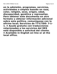 Formulario FAA-1494A-SLP Remocion De Un(A) Representante Autorizado(A) (Letra Grande) - Arizona (Spanish), Page 6