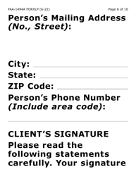 Form FAA-1494A-XLP Authorized Representative Removal (Exrta Large Print) - Arizona, Page 6