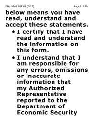 Form FAA-1494A-XLP Authorized Representative Removal (Exrta Large Print) - Arizona, Page 7