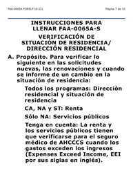 Formulario FAA-0065A-SLP Verificacion De Situacion De Residencia/Direccion Residencial (Letra Grande) - Arizona (Spanish), Page 7