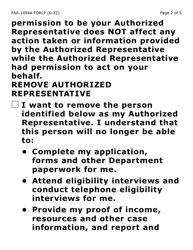 Form FAA-1494A-LP Authorized Representative Removal (Large Print) - Arizona, Page 2
