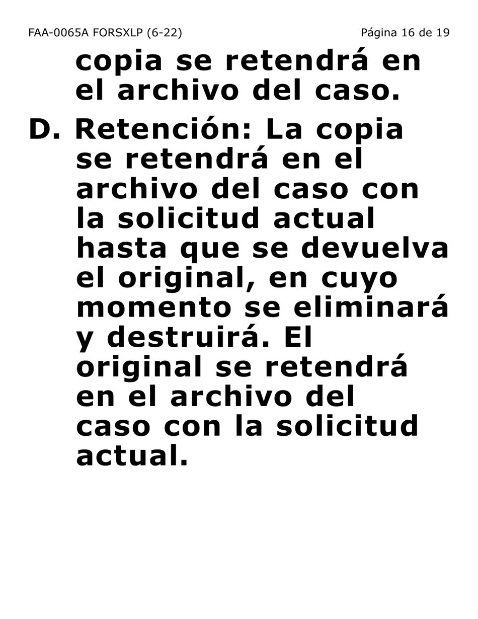 Formulario FAA-0065A-SXLP Verificacion De Situacion De Residencia / Direccion Residencial (Letra Extra Grande) - Arizona (Spanish), Page 16