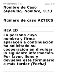 Formulario FAA-0065A-SXLP Verificacion De Situacion De Residencia/Direccion Residencial (Letra Extra Grande) - Arizona (Spanish), Page 2