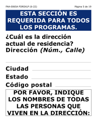 Formulario FAA-0065A-SXLP Verificacion De Situacion De Residencia/Direccion Residencial (Letra Extra Grande) - Arizona (Spanish), Page 5
