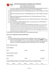 Initial Residential Health Care Institution License Application - Arizona, Page 2