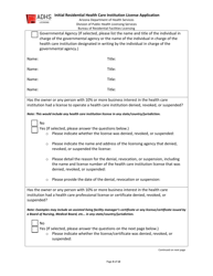 Initial Residential Health Care Institution License Application - Arizona, Page 4