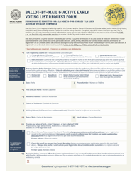 Document preview: Ballot-By-Mail & Active Early Voting List Request Form - Arizona (English/Spanish)