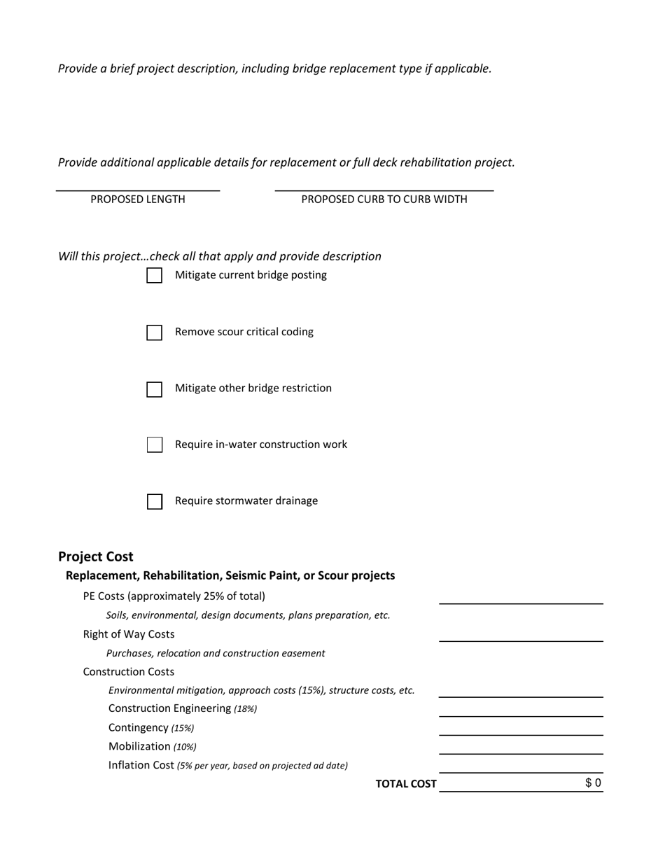 Federal Local Bridge Program Project Application - Washington, Page 2