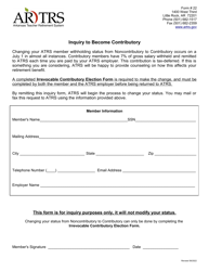 Document preview: Form 22 Inquiry to Become Contributory - Arkansas
