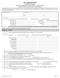 Document preview: ADDI BORROWER Form B Income/Asset Checklist - Home Program - Arkansas Dream Downpayment Initiative (Addi) - Arkansas