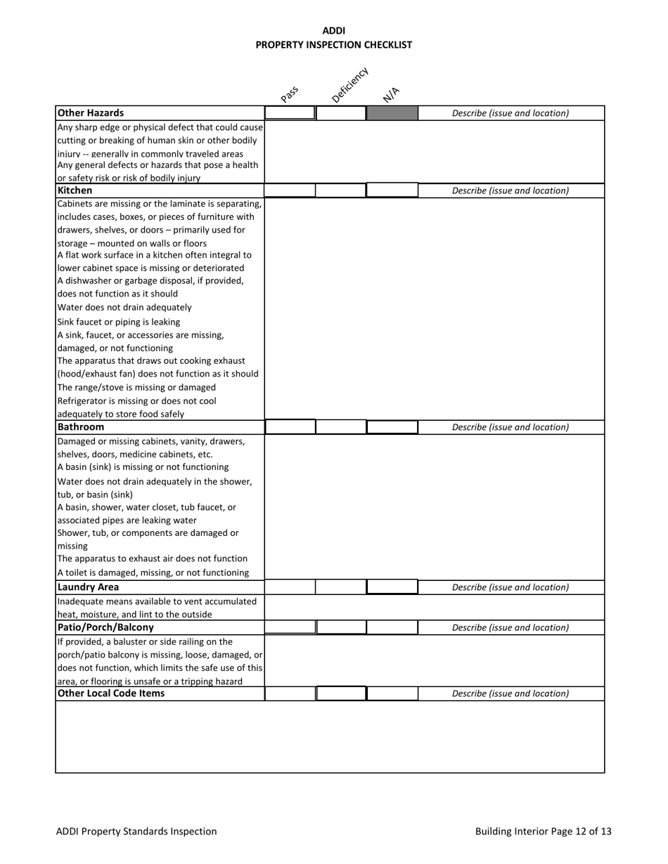 Arkansas Addi Property Inspection Checklist - Fill Out, Sign Online and ...