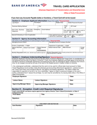 Document preview: Travel Card Application - Arkansas