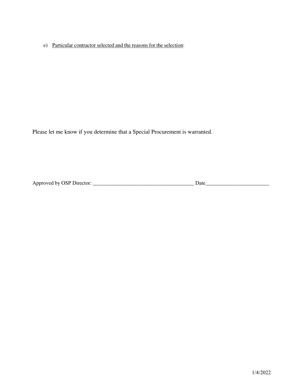 Justification for Special Procurement - Arkansas, Page 2