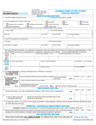 Form DWS-ARK-201PEO Leasing Employer Client Status Report - Arkansas