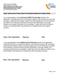 Form CDA7039 Adrc Infrastructure Grant Program Narrative Form - California