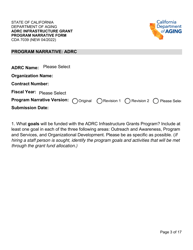 Form CDA7039 Adrc Infrastructure Grant Program Narrative Form - California, Page 3