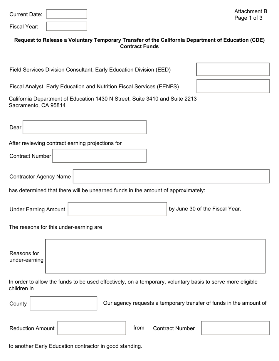 Attachment B Download Fillable PDF or Fill Online Request to Release a ...