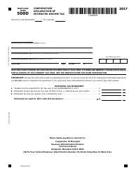Form 500D Corporation Declaration of Estimated Income Tax - Maryland