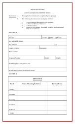 Application Form - Antigua and Barbuda