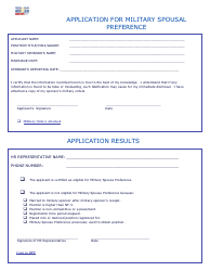 Military Spousal Preference Application Form, Page 2