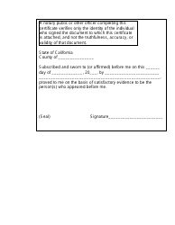Document preview: Notary Jurat Form - California