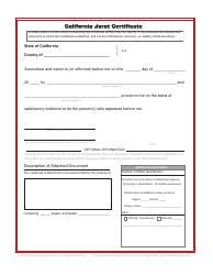 Document preview: Jurat Certificate Template - California