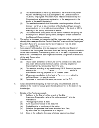 Form 14 Application for Financing a Life Insurance Policy out of the Provident Fund Account - India, Page 2