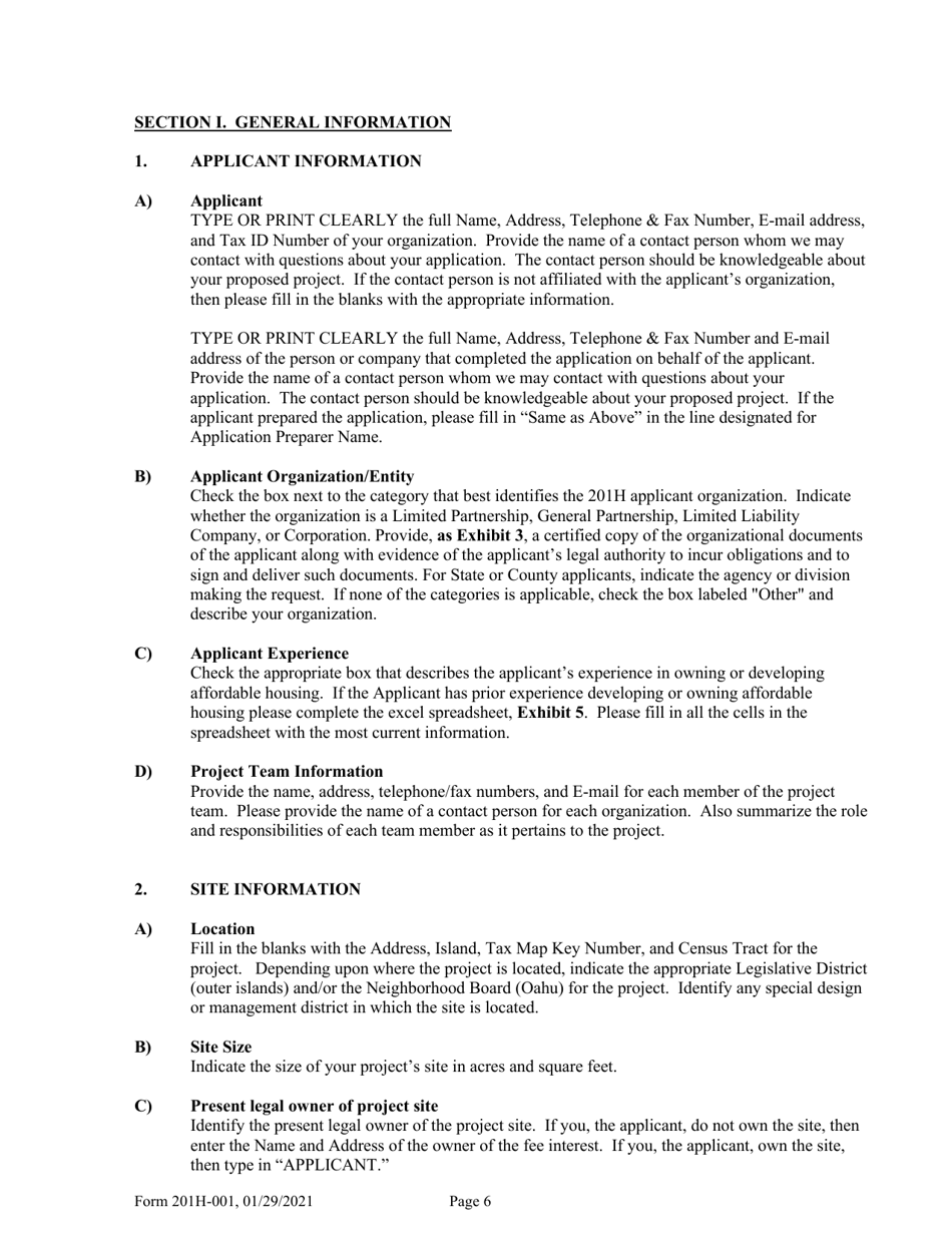 Form 201H Application - Hawaii, Page 7